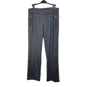 Neiman Marcus wide leg women's track pants animal print Size M Color gray